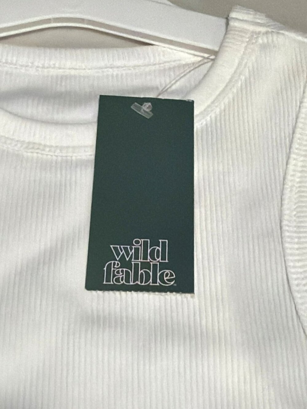 Wild Fable White Ribbed Racerback Tank Top XS - Picture 2 of 4